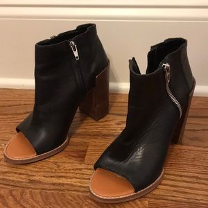 Dolce Vita open toe leather booties